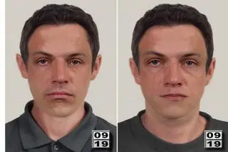 Portret pamięciowy poszukiwanego w sprawie zabójstwa właściciela kantoru w Krośnie. Do zbrodni doszło w lipcu 2009 roku