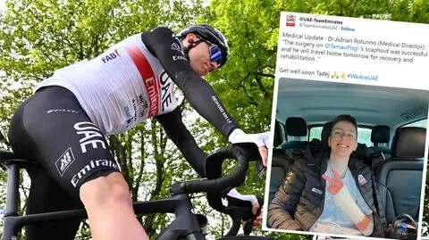 Tadej Pogaczar po operacji. Do Tour de France czasu wiele nie zostało