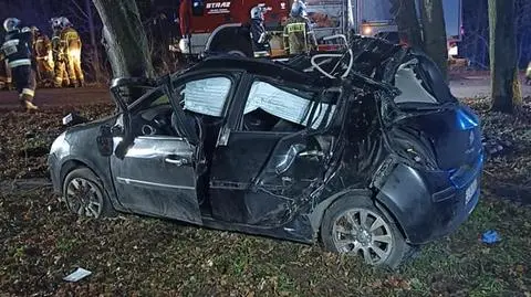 Uniknął zderzenia z sarną. Uderzył w drzewo