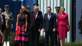 Powitanie Donalda Trumpa na placu Krasińskich 