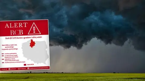 Alert RCB przed burzami z gradem. "Zabezpiecz rzeczy, które może porwać wiatr"