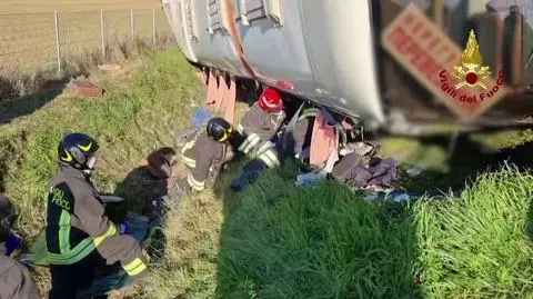 Wypadek autobusu z ukraińskimi pasażerami we Włoszech