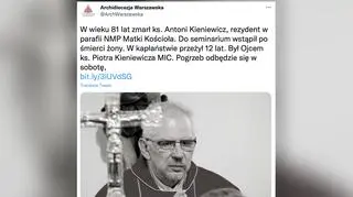 W wieku 81 lat zmarł ks. Antoni Kieniewicz