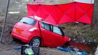 Śmiertelny wypadek na DK14 koło Strykowa