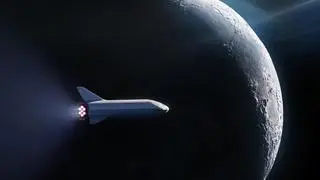 Lot statku Starship dookoła Księżyca