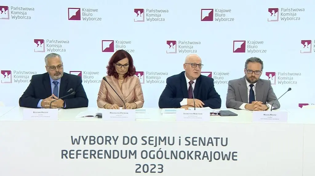 Państwowa Komisja Wyborcza ogłasza wyniki wyborów parlamentarnych 2023.