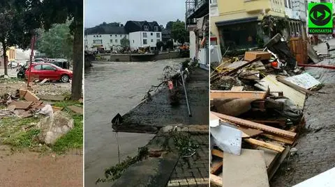 Sprzątanie skutków powodzi w niemieckim Gemünd