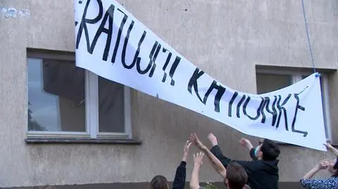 Strajk okupacyjny studentów w akademiku "Kamionka" w Krakowie