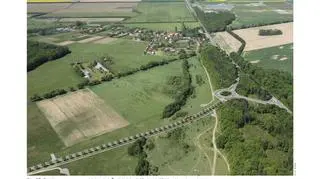 Projektowana trasa na odcinku od ul