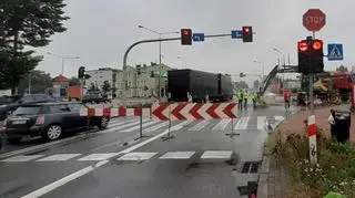 Utrudnienia na DK 45 w Wieluniu