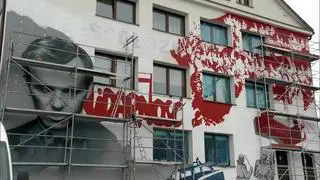 Zdjęcie muralu z poniedziałku (9 października) z rana