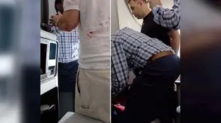 "Siłowaliśmy się z nim gołymi rękami". Nowe nagranie z samolotu