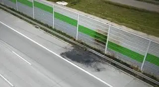 Miejsce tragedii na autostradzie A1 koło Piotrkowa Trybunalskiego