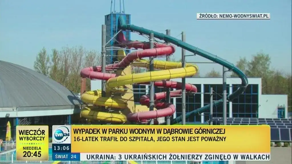 Wypadek 16-latka w Parku Wodnym