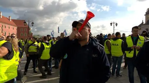 Protest policjantów w październiku 2018 roku