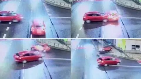 Środek nocy, puste ulice i zderzenie przy dużej prędkości. Policja pokazała film z monitoringu