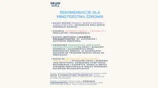 Rekomendacje dla Ministerstwa Zdrowia