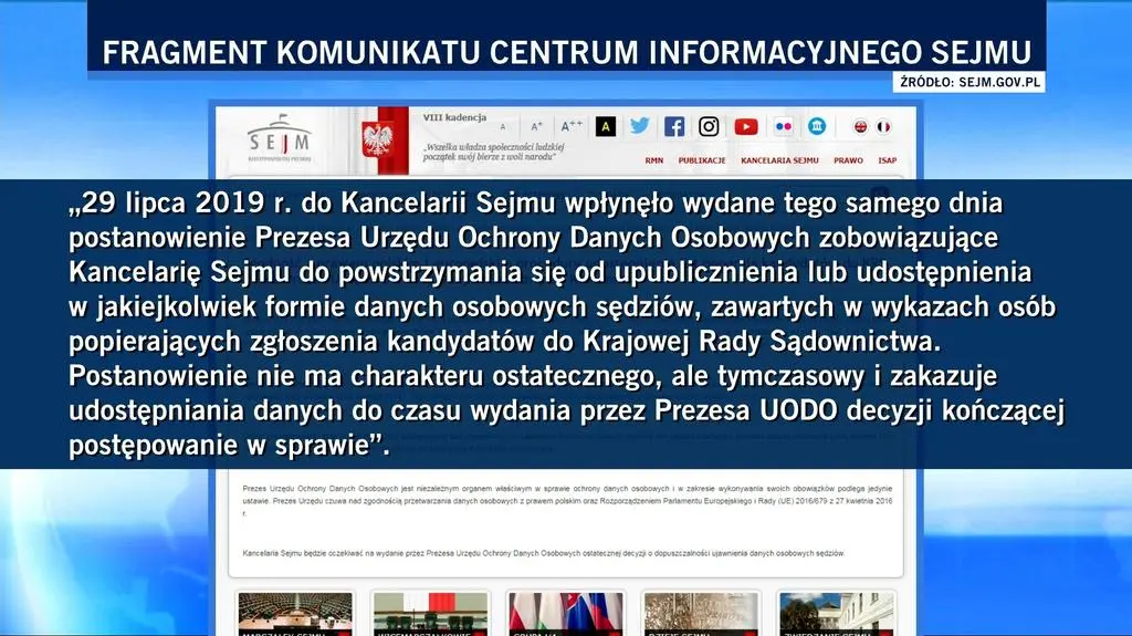 UODO zbada sprawę list poparcia do KRS. Na razie pozostają tajne