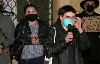 Łódź-Protesty po wyroku Trybunału Konstytucyjnego w sprawie aborcji