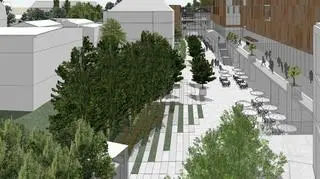 Widok na plac przed nowym dworcem