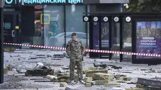 Uszkodzone wieżowce w Moskwie po ataku dronów
