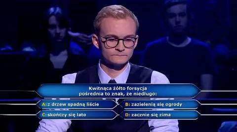 Pytanie w "Milionerach" o kwitnienie forsycji pośredniej