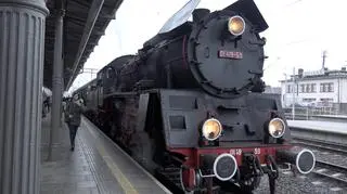 Parowóz na stacji Poznań Główny
