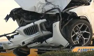 Przód samochodu był kompletnie zgnieciony