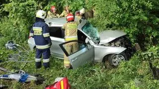 Jedna osoba ranna w zderzeniu dwóch samochodów 