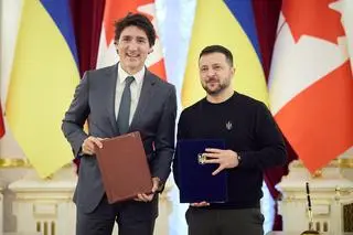 Justin Trudeau i Wołodymyr Zełenski