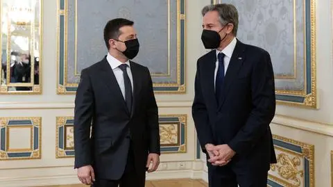 Ostrzeżenie przed "trudnymi dniami" i zapewnienie o "nieustającym wsparciu". Antony Blinken w Kijowie