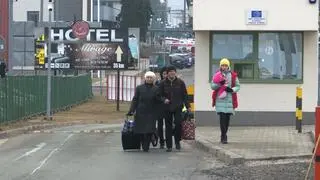 Uchodźcy na przejściu granicznym w Medyce