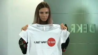 Kryscina Cimanouska w czasie konferencji w Warszawie