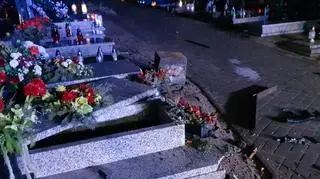 Uszkodzone zostało kilka nagrobków