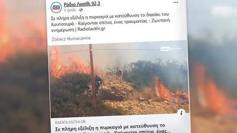 Kreta walczy z płomieniami. Osoba ranna, nakazano ewakuację 