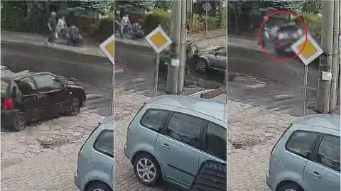 Samochód po kolizji wjechał w wózek z dzieckiem