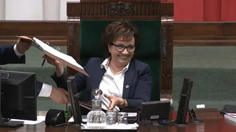 Marszałek Sejmu Elżbieta Witek nie mogła powstrzymać się od śmiechu
