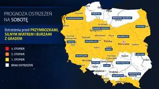 Prognoza zagrożeń IMGW na sobotę