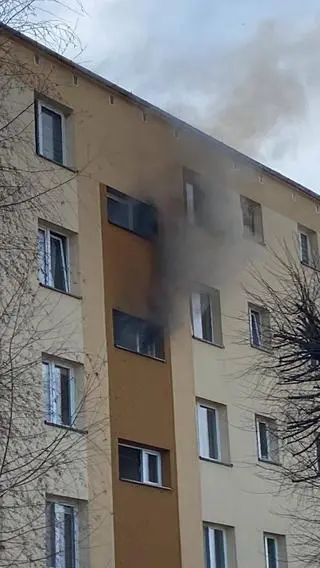 Pożar przy ul. Ruczki w Kolbuszowej (woj. podkarpackie)