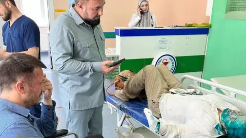 Jelena Miłaszyna i Aleksandr Niemow w szpitalu w Groznym