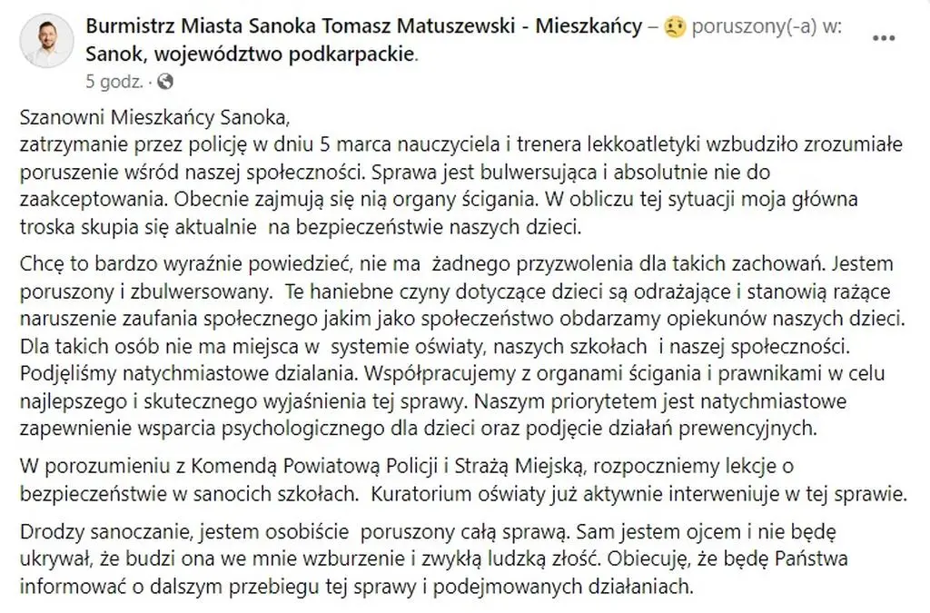 Wpis burmistrza Sanoka 