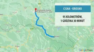 Alternatywą dla szpitala w Brzozowie jest placówka w Krośnie. Z Cisnej dojedziemy tam w około półtorej godziny