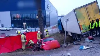 Śmiertelny wypadek na DK14 koło Strykowa