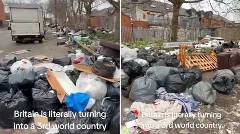 Góry śmieci w Birmingham