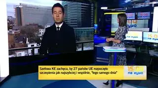 Korespondent TVN24 o szczepieniach w Unii Europejskiej i apelu szefowej KE Ursuli von der Leyen