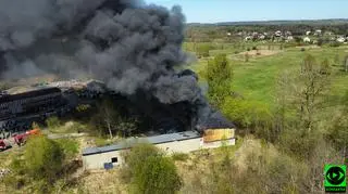 Pożar magazynu w Myszkowie