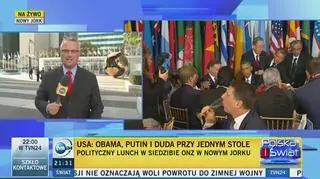 Lunch i toast Ban Ki Muna. Obama, Putin i Duda przy jednym stole