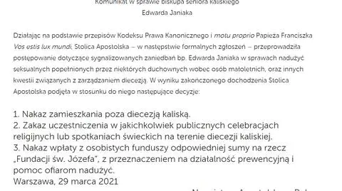 Arcybiskup Głódź i biskup Janiak ukarani przez papieża