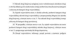 Artykuł 10, punkt piąty Ustawy o Drogach Publicznych