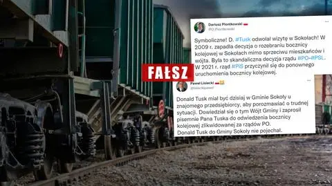 Odwołana wizyta Tuska, Sokoły i sporna bocznica kolejowa. Czy PO z PSL "zwijały te tory"?